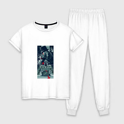Пижама хлопковая женская Delaney Art, цвет: белый