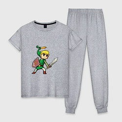 Пижама хлопковая женская Линк, цвет: меланж