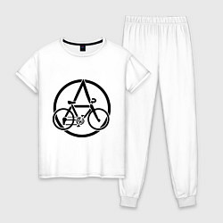 Пижама хлопковая женская Anarchy Bike, цвет: белый