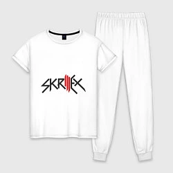 Пижама хлопковая женская Skrillex, цвет: белый