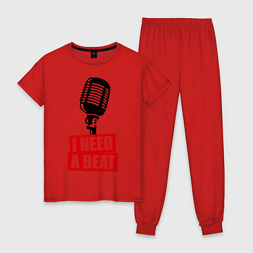 Женская пижама I Need A Beat / Красный – фото 1