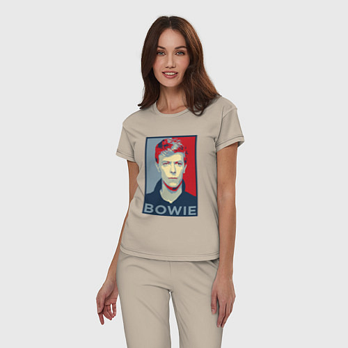 Женская пижама Bowie Poster / Миндальный – фото 3