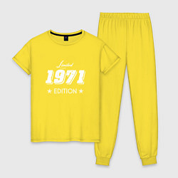 Пижама хлопковая женская Limited Edition 1971 цвета желтый — фото 1