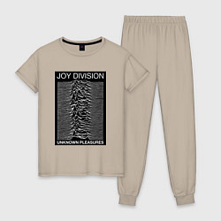 Пижама хлопковая женская Joy Division: Unknown Pleasures, цвет: миндальный