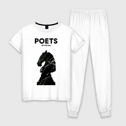 Пижама хлопковая женская Poets of the Fall: Black Horse, цвет: белый