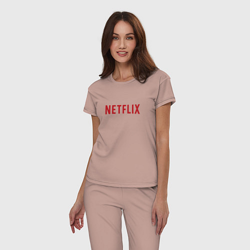 Женская пижама Netflix / Пыльно-розовый – фото 3