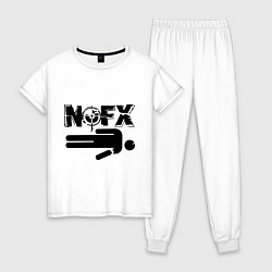 Пижама хлопковая женская NOFX crushman, цвет: белый