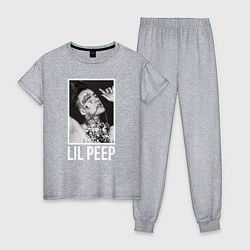 Пижама хлопковая женская Lil Peep: White Style, цвет: меланж