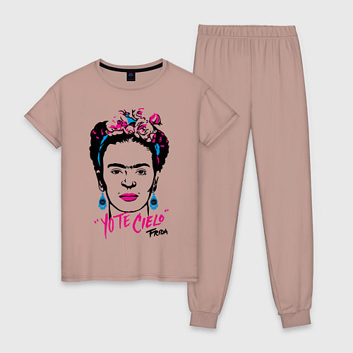 Женская пижама Фрида Кало / Пыльно-розовый – фото 1