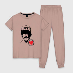 Пижама хлопковая женская Red Hot Chili Peppers: Off, цвет: пыльно-розовый