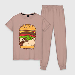Женская пижама Мопс-бургер