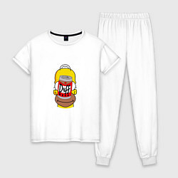 Пижама хлопковая женская Duff Homer, цвет: белый
