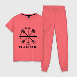 Пижама хлопковая женская Bjork Rune, цвет: коралловый