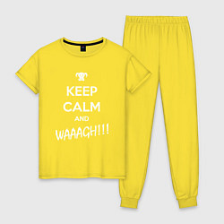 Пижама хлопковая женская Keep Calm & WAAAGH, цвет: желтый