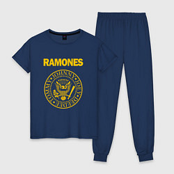 Пижама хлопковая женская Ramones, цвет: тёмно-синий
