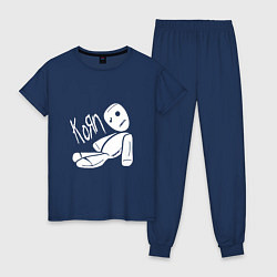 Пижама хлопковая женская Korn Toy, цвет: тёмно-синий