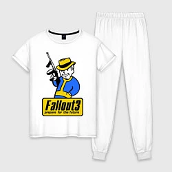 Пижама хлопковая женская Fallout 3 Man, цвет: белый