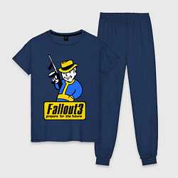 Пижама хлопковая женская Fallout 3 Man, цвет: тёмно-синий