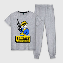 Пижама хлопковая женская Fallout 3 Man, цвет: меланж