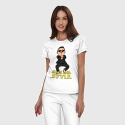 Пижама хлопковая женская Gangnam style real, цвет: белый — фото 2