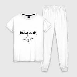 Пижама хлопковая женская Megadeth Compass, цвет: белый