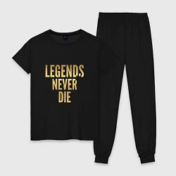 Пижама хлопковая женская Legends Never Die: Gold, цвет: черный