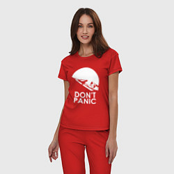 Пижама хлопковая женская Elon: Don't Panic, цвет: красный — фото 2