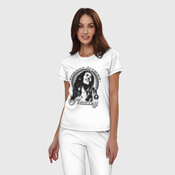Пижама хлопковая женская Bob Marley: Island, цвет: белый — фото 2