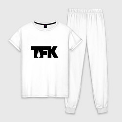 Пижама хлопковая женская TFK: Black Logo, цвет: белый