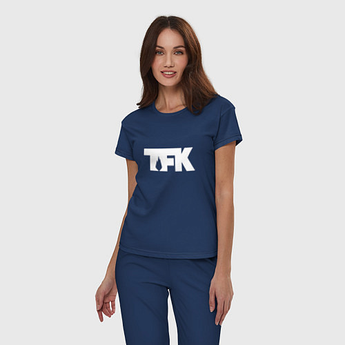 Женская пижама TFK: White Logo / Тёмно-синий – фото 3