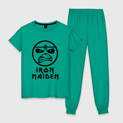 Пижама хлопковая женская Iron Maiden, цвет: зеленый