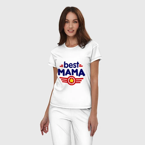 Женская пижама Best mama logo / Белый – фото 3