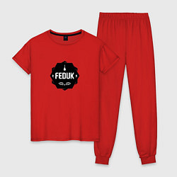 Пижама хлопковая женская Feduk, цвет: красный