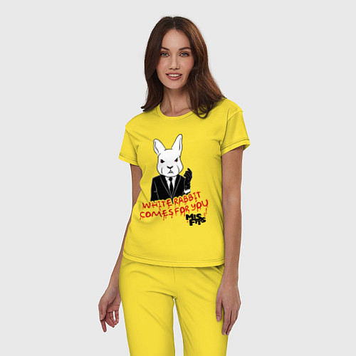 Женская пижама Misfits: White rabbit / Желтый – фото 3