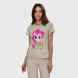 Пижама хлопковая женская Красавица Пинки Пай, цвет: миндальный — фото 2