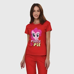 Пижама хлопковая женская Красавица Пинки Пай, цвет: красный — фото 2