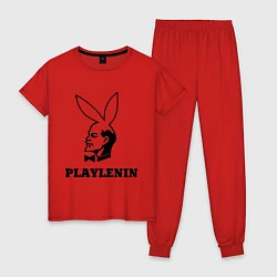 Пижама хлопковая женская PlayLenin, цвет: красный