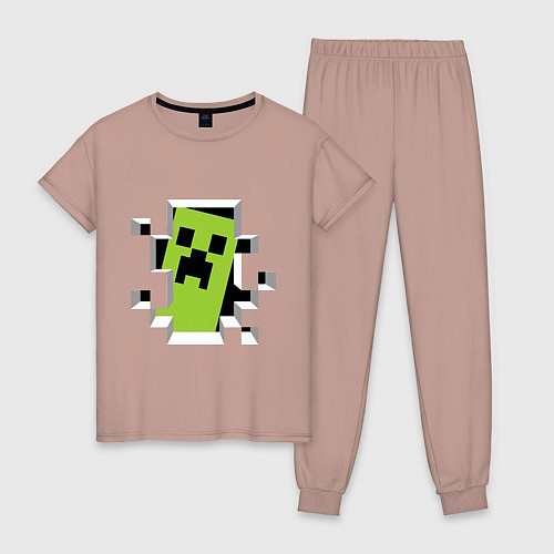 Женская пижама Crash Minecraft / Пыльно-розовый – фото 1