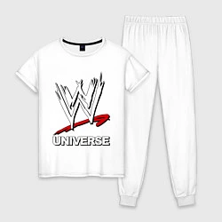 Пижама хлопковая женская WWE universe, цвет: белый