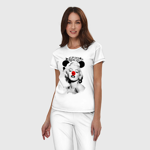 Женская пижама Мэрилин Монро клоун / Белый – фото 3