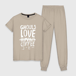 Женская пижама Ghouls Love Coffee