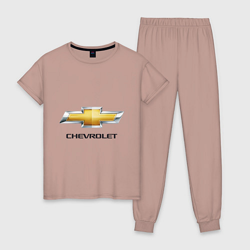 Женская пижама Chevrolet логотип / Пыльно-розовый – фото 1