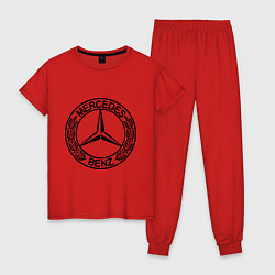 Пижама хлопковая женская Mercedes-Benz, цвет: красный