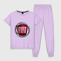 Пижама хлопковая женская FIAT logo цвета лаванда — фото 1