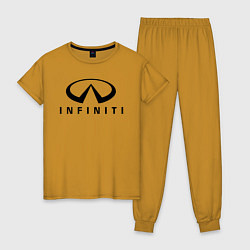 Пижама хлопковая женская Infiniti logo, цвет: горчичный