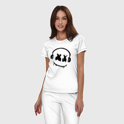 Пижама хлопковая женская Marshmello Music, цвет: белый — фото 2