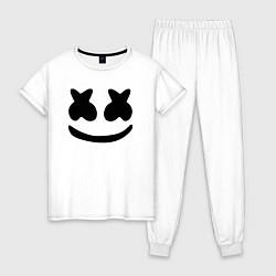 Пижама хлопковая женская Marshmello, цвет: белый