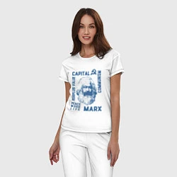 Пижама хлопковая женская Marx: Capital, цвет: белый — фото 2