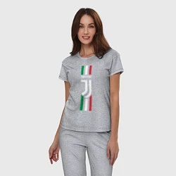 Пижама хлопковая женская FC Juventus: Italy, цвет: меланж — фото 2