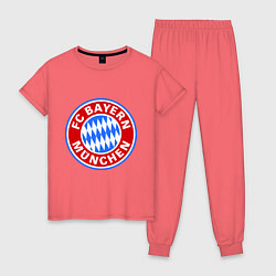 Пижама хлопковая женская Bayern Munchen FC, цвет: коралловый